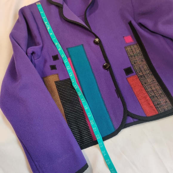 Lynn Murray Vintage Purple Patched Wool Jacket - Picture 7 of 10